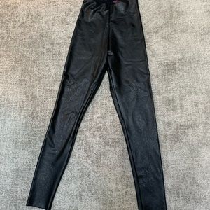 Commando black Faux Leather Tights, stretch pants, leggings.